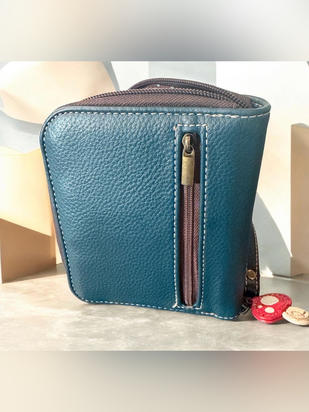 Chala Mushroom Applique Zipper Around Wristlet Wallet - Picture 3 of 7